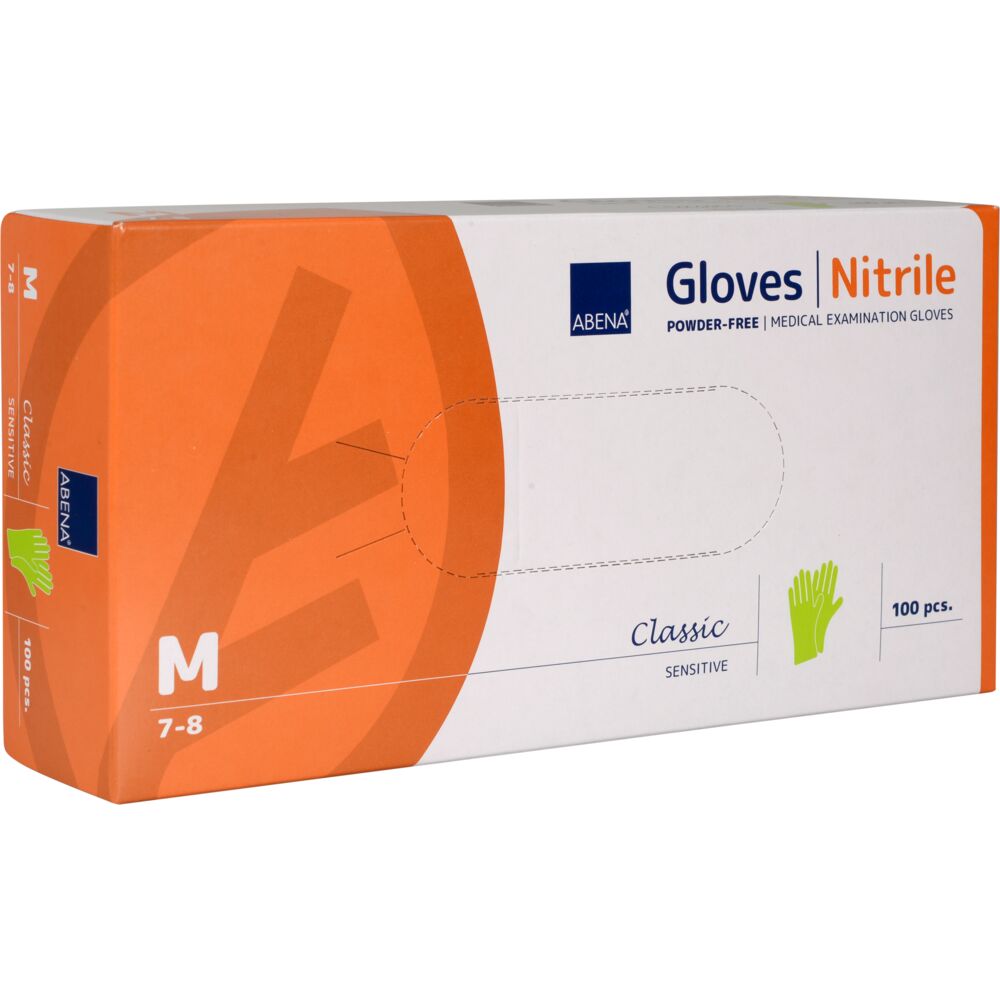 Undersøgelseshandske Abena Classic Sensitive M grøn Nitril,pudderfri NEW