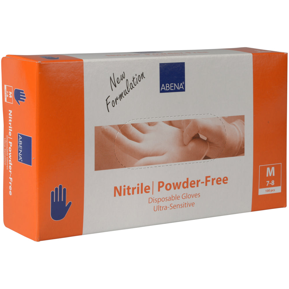 Engangshandske, Abena Ultra sensitive, M, blå, nitril, pudderfri