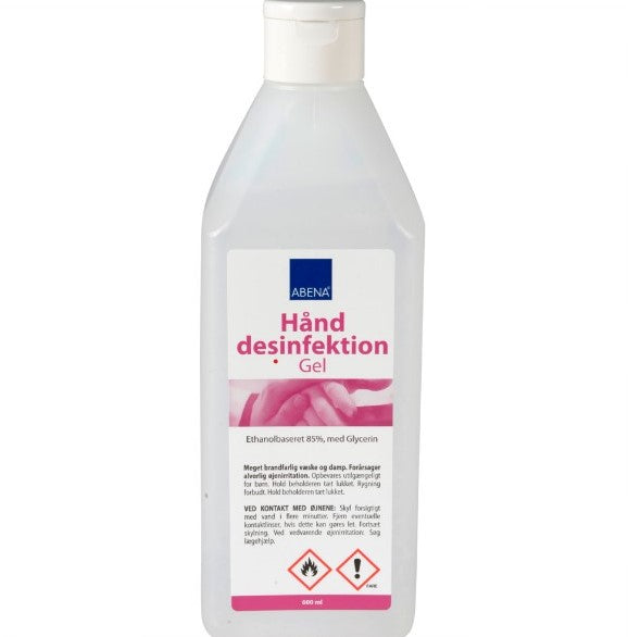 Hånddesinfektionsgel, Abena, 600 ml, natur, 85% ethanol, med klaplåg