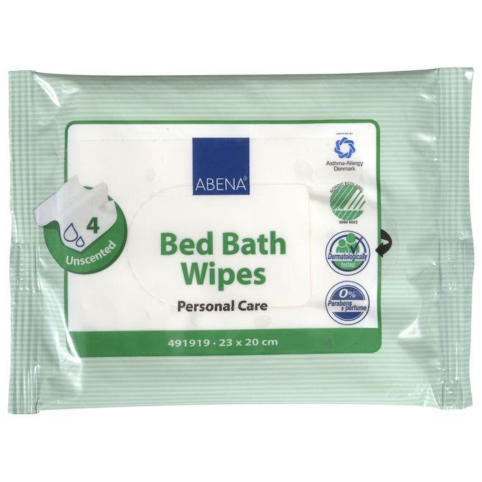 Kropsvask. Intimpleje - Sengebadsserviet, Abena, Uden Parfume, 20x20 Cm, 1 Pakke á 4 Servietter